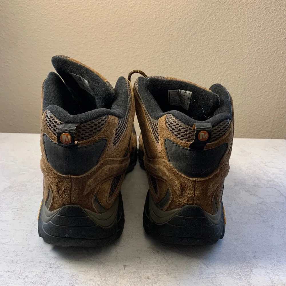 Merrell‎ Moab 2 Mid Hiking Boots Mens 14 Brown Suede Vibram J06057M Earth EUC
